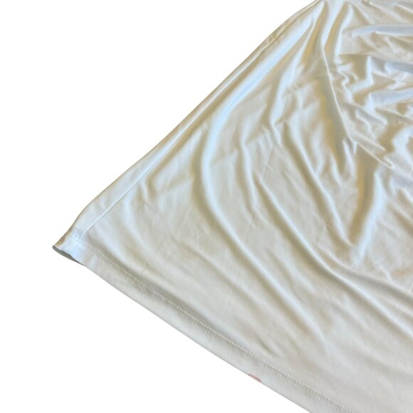 Lauren Ralph Lauren White Shift Dress Ruched Sleeveless Ruffle Stretch Size 14 - Picture 5 of 11